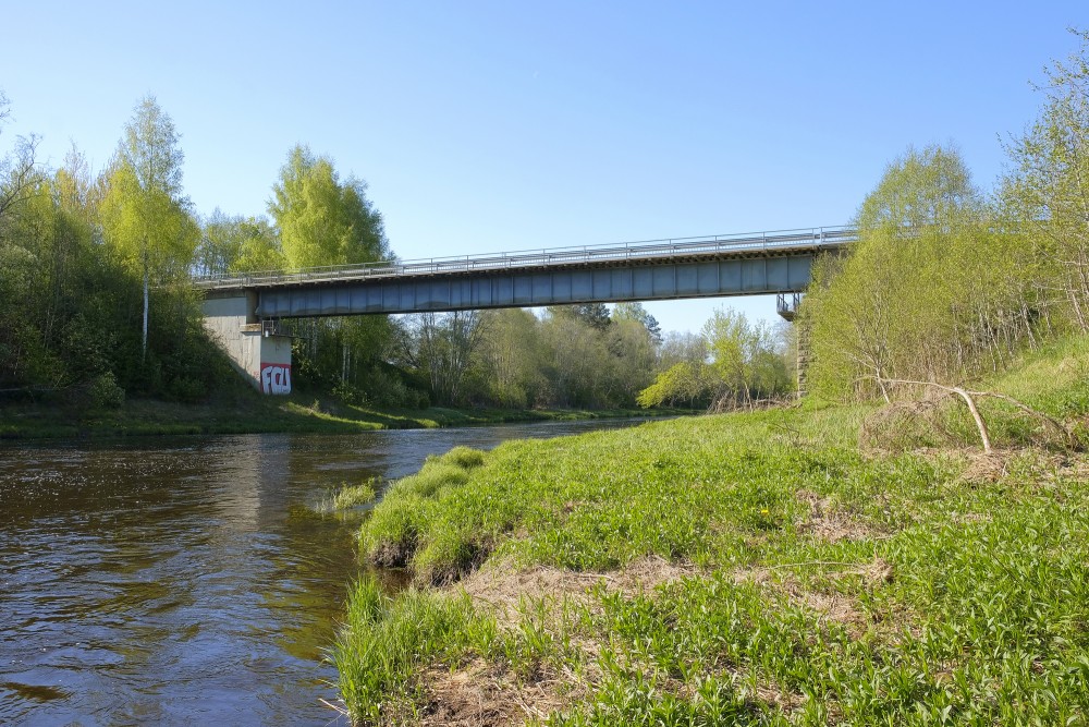The former narrow-gauge railway bridge over Salaca