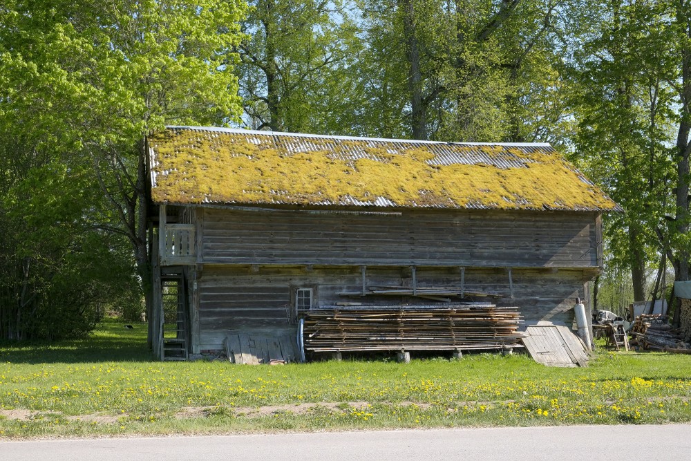 Divstāvu guļbūves koka klēts, Bērzaine