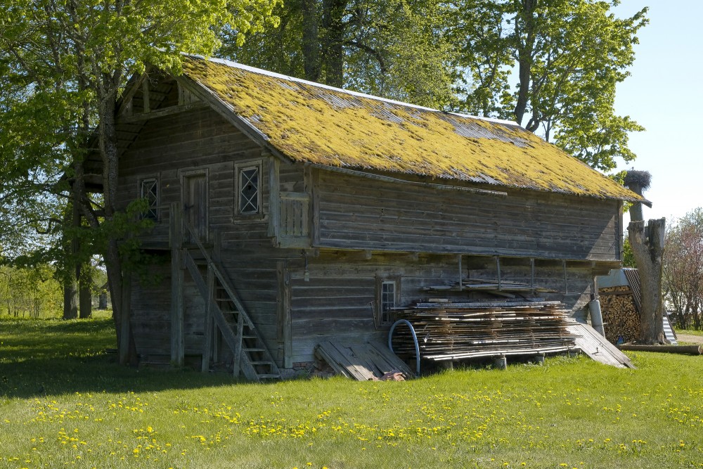 Wooden Two-storey Log Barn, Bērzaine