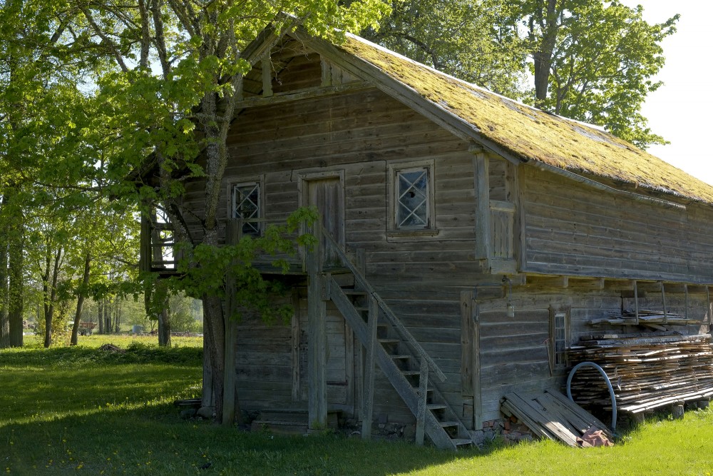 Wooden Two-storey Log Barn, Bērzaine