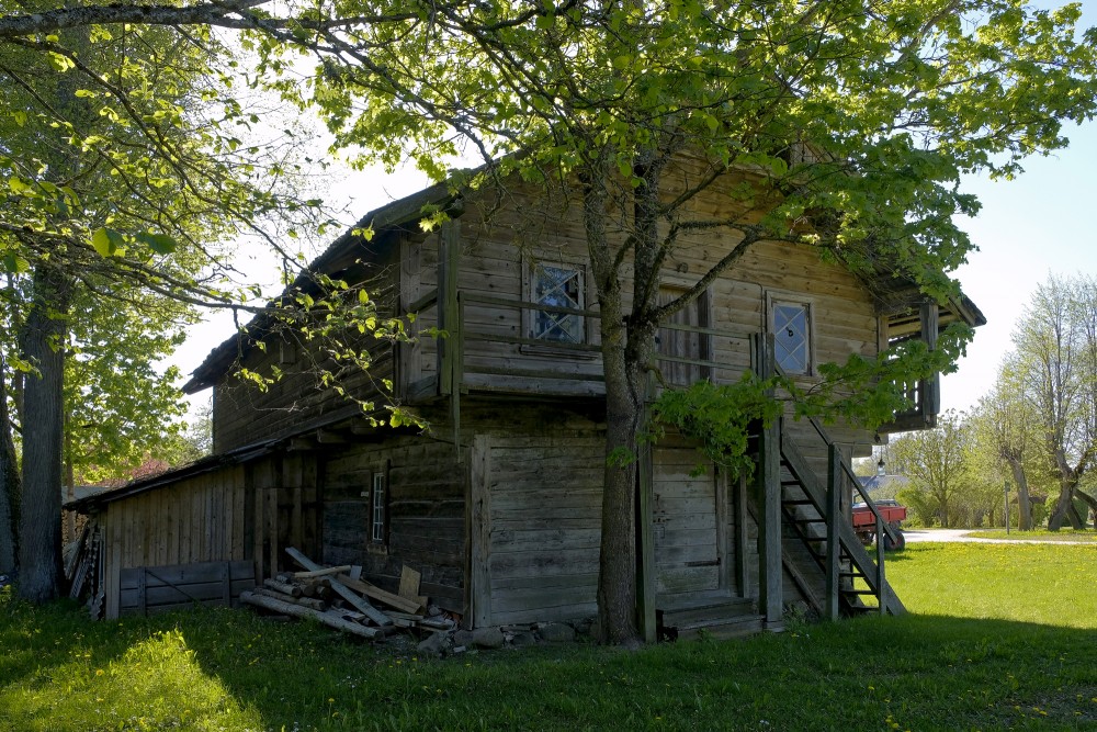 Wooden Two-storey Log Barn, Bērzaine