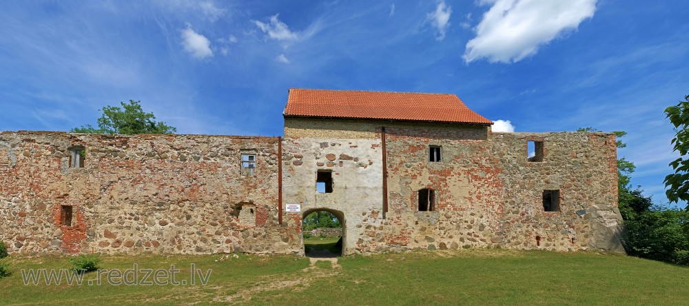 Aizpute Livonian Order Castle Ruins Panorama