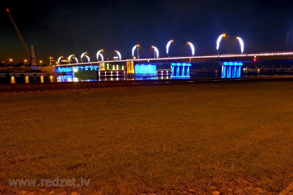 Drawbridge over the River Venta in Night