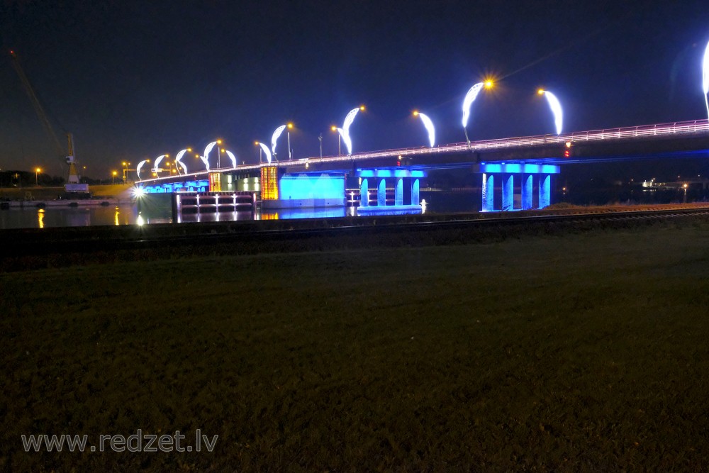 Drawbridge over the River Venta in Night