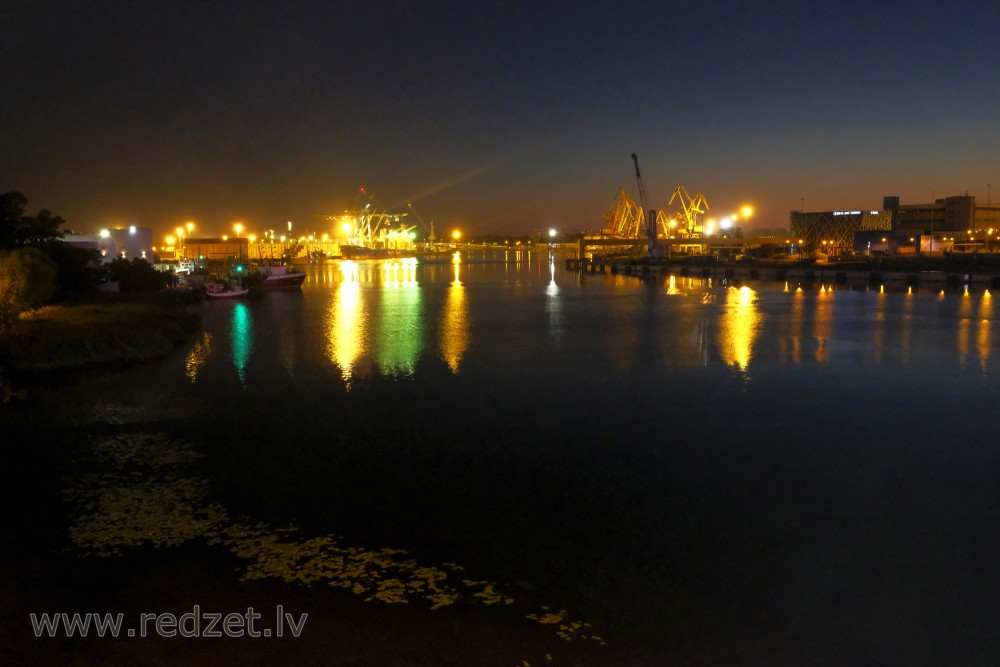 Port of Ventspils at Night