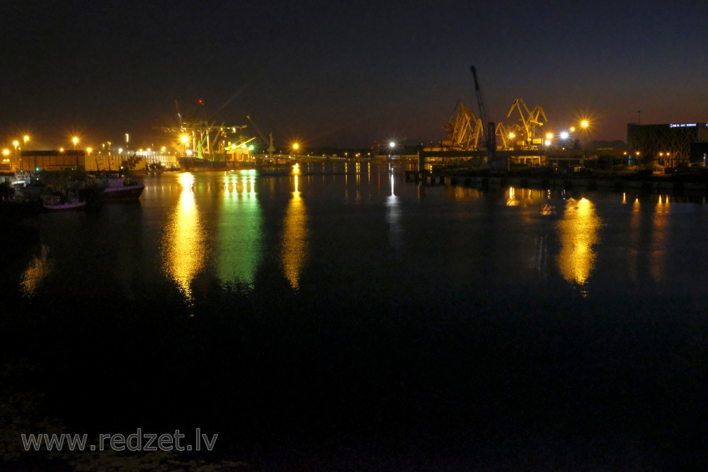 Port of Ventspils at Night