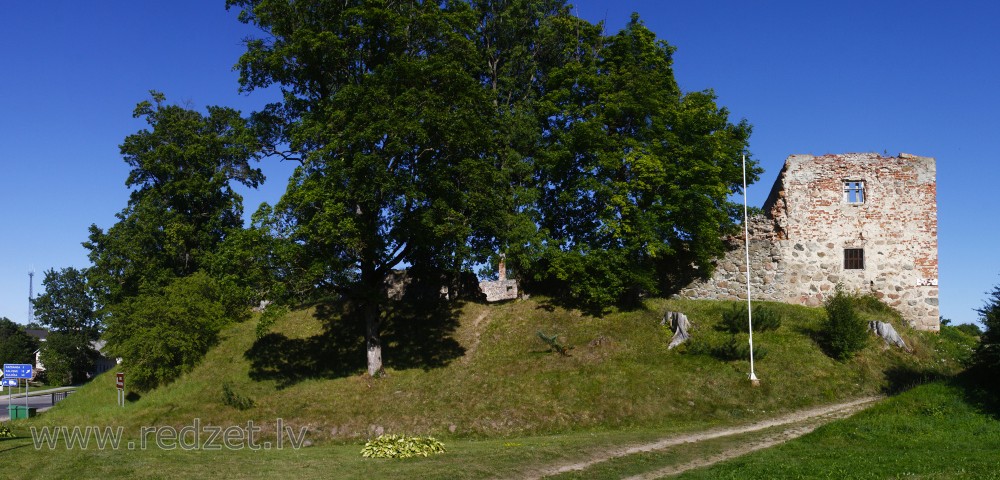 Aizpute Livonian Order Castle Ruins Panorama