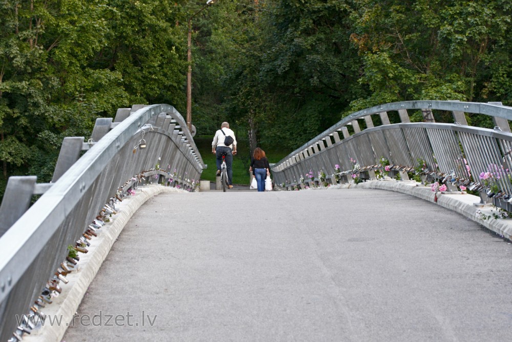 Arched Pedestrian Bridge over the Ogre River