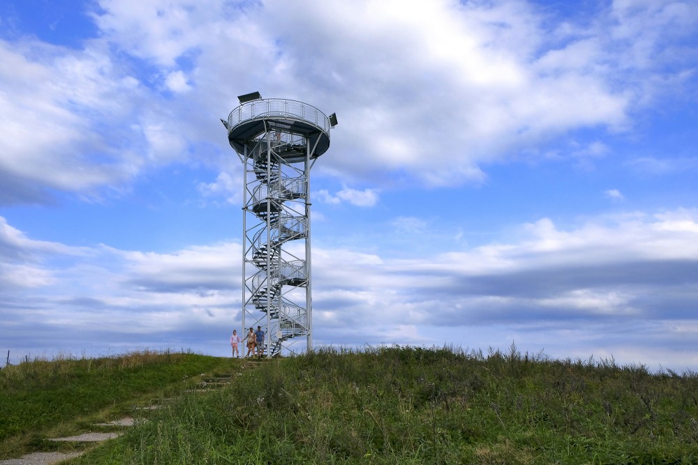 Siberia Observation Tower with Visitors at the Top