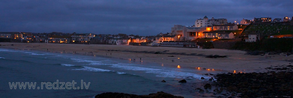 St Ives vakara panorāma