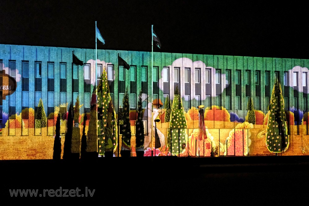 Staro Rīga Latvijas simtgadē - inscinēta videoprojekcija "Sprīdītis"