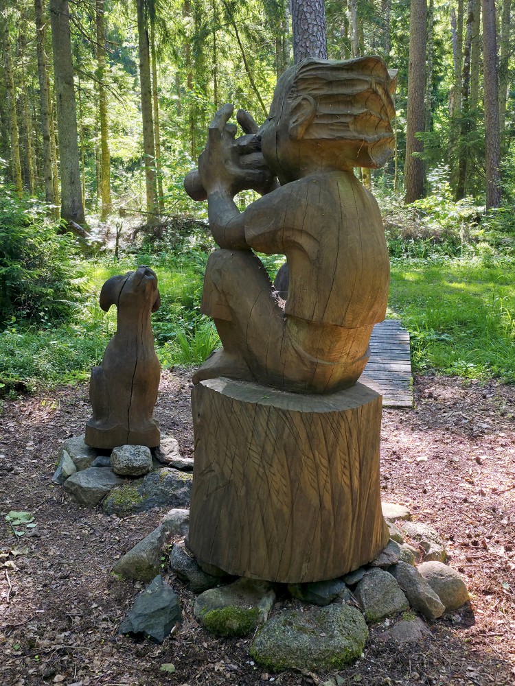 Wooden Sculpture In Cīrava Forest Park