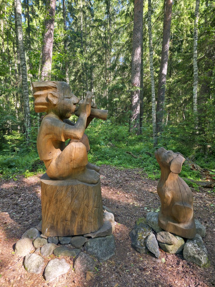 Wooden Sculpture In Cīrava Forest Park