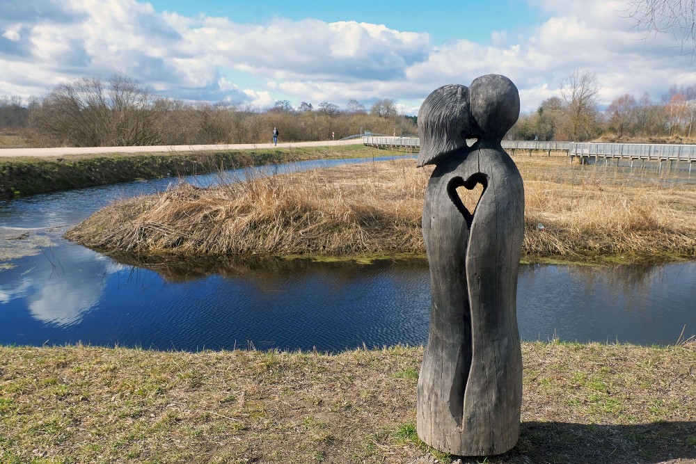 Sculpture of Lovers by Svēte Floodplain Meadow Boardwalk