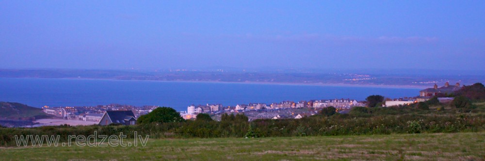 St Ives vakara panorāma