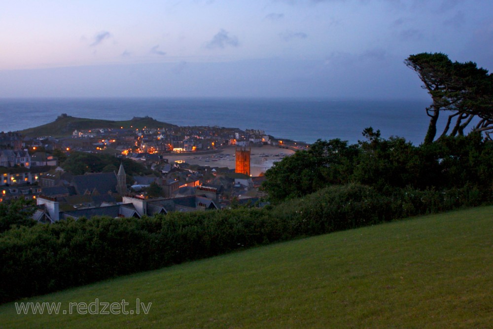 St Ives nakts ainava