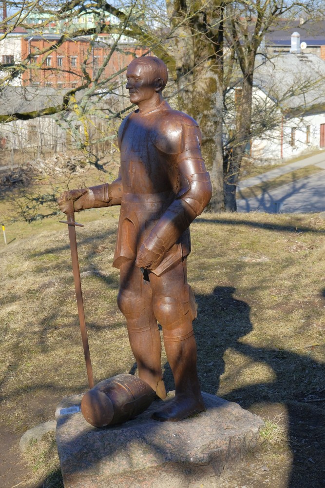 Knight sculpture In Aizpute
