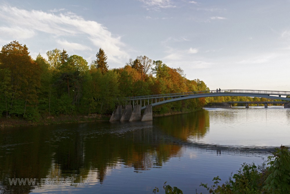 Arched Pedestrian Bridge over the Ogre River