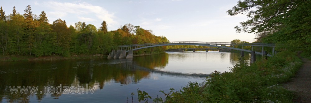 Arched Pedestrian Bridge over the Ogre River