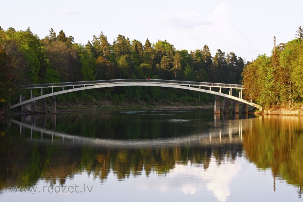 Arched Pedestrian Bridge over the Ogre River