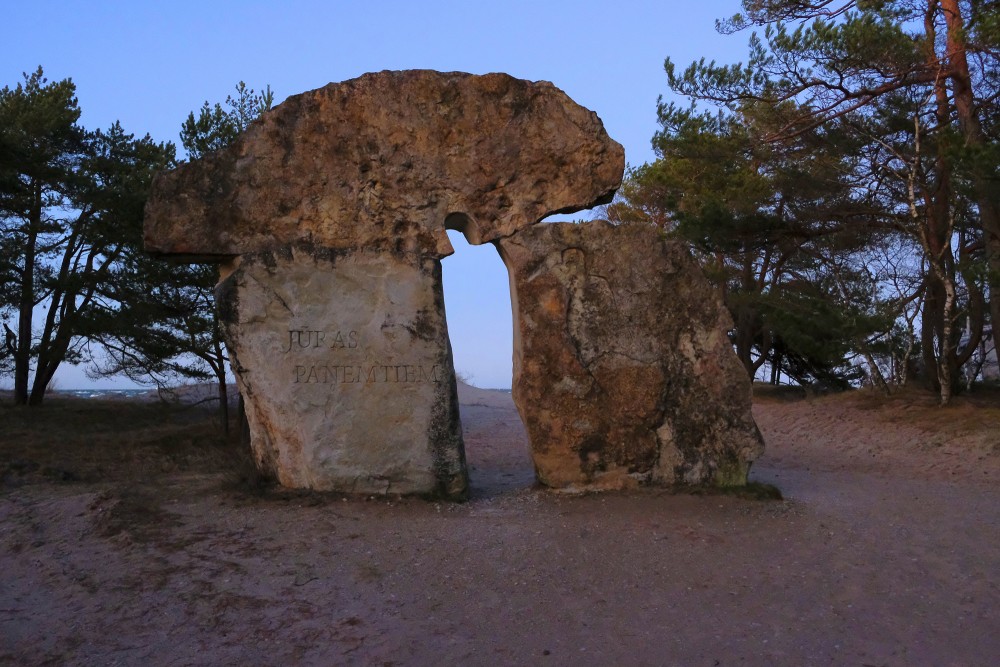 Monument "To the ones taken by the sea" at Kolkasrags
