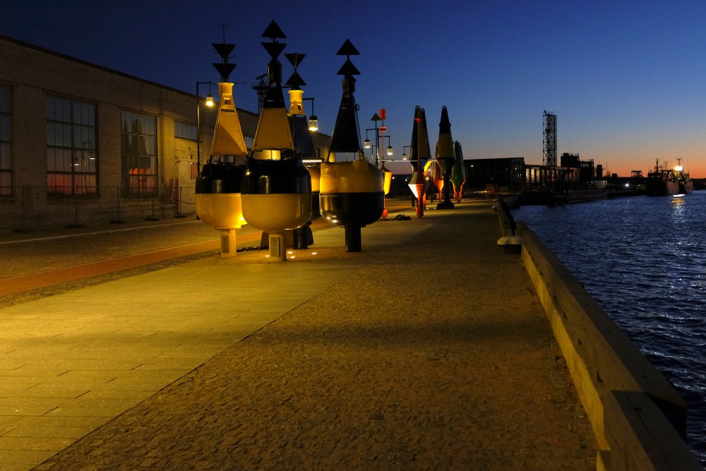 Renovated Ostas Street promenade In Night