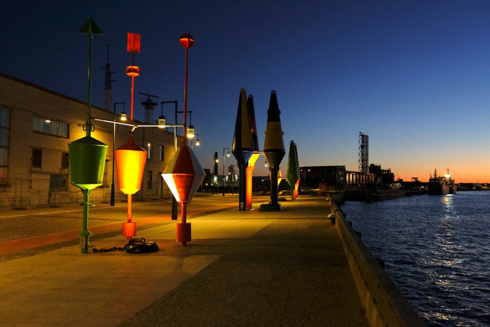 Renovated Ostas Street promenade In Night