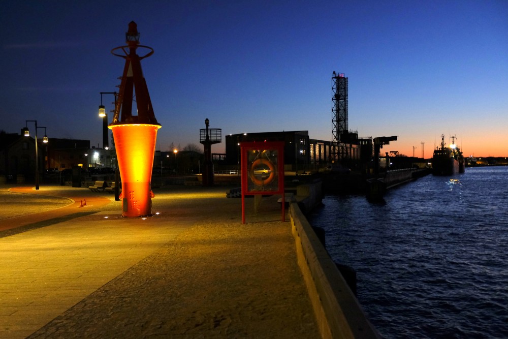 Renovated Ostas Street promenade In Night