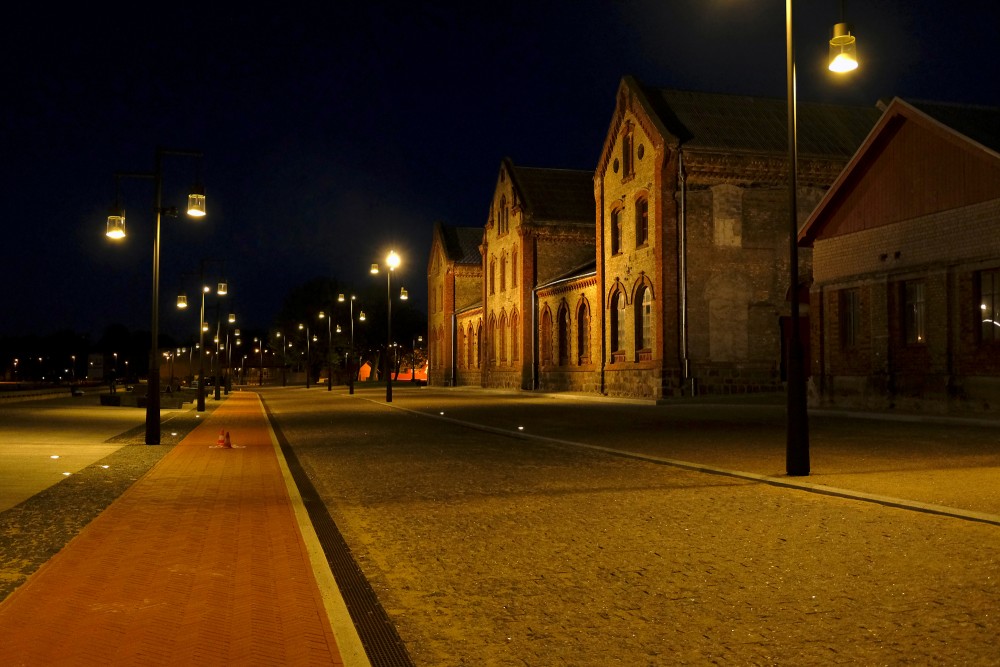 Renovated Ostas Street promenade In Night
