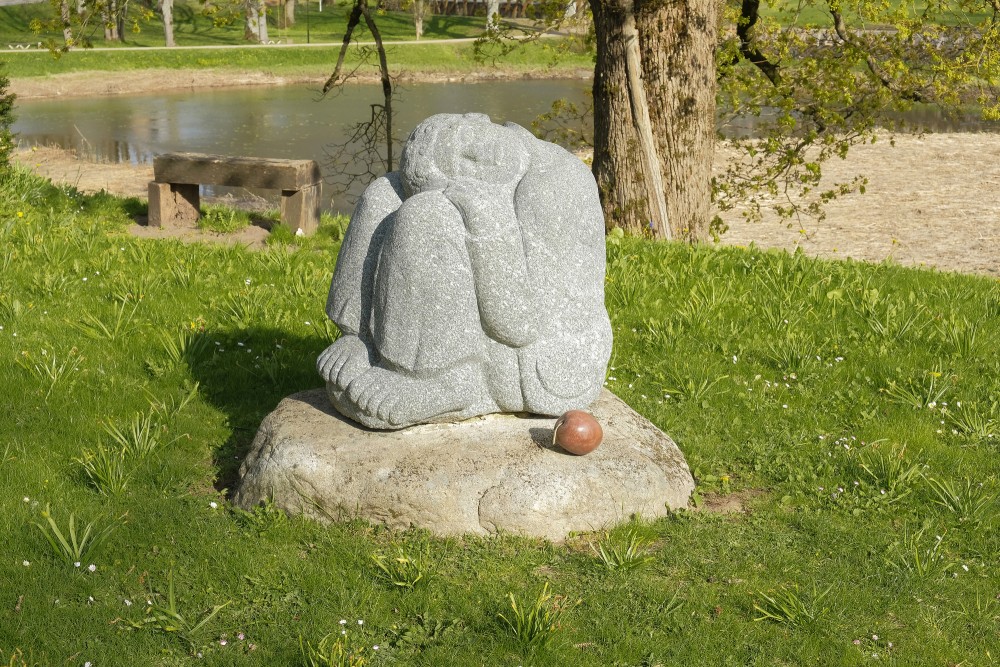 Fairy figures carved in stone - a shepherd (Dundaga)