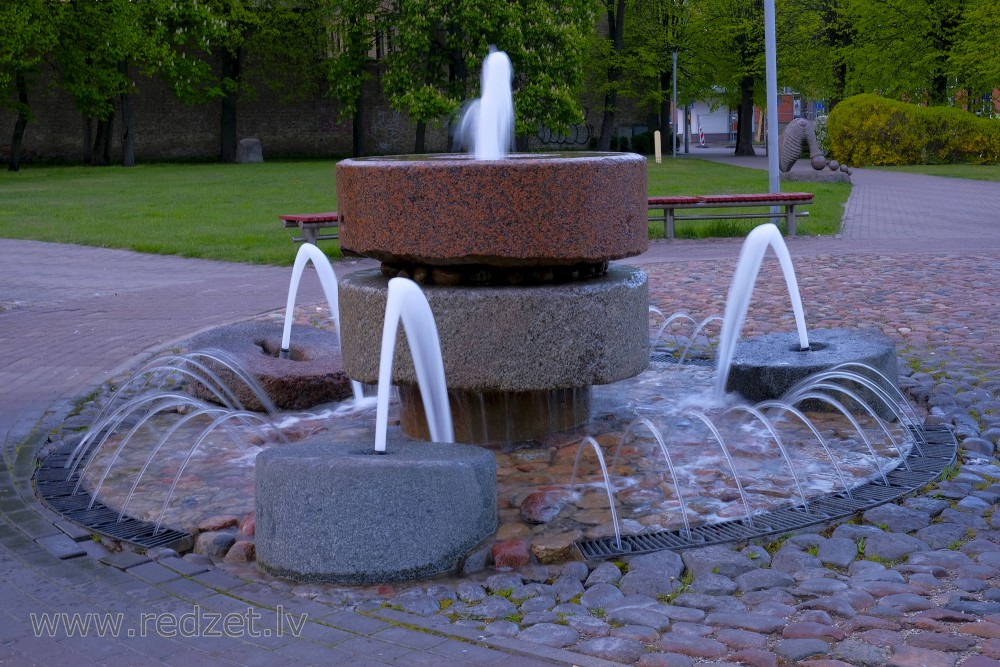 Fountain in Mill Square, Ventspils, Latvia