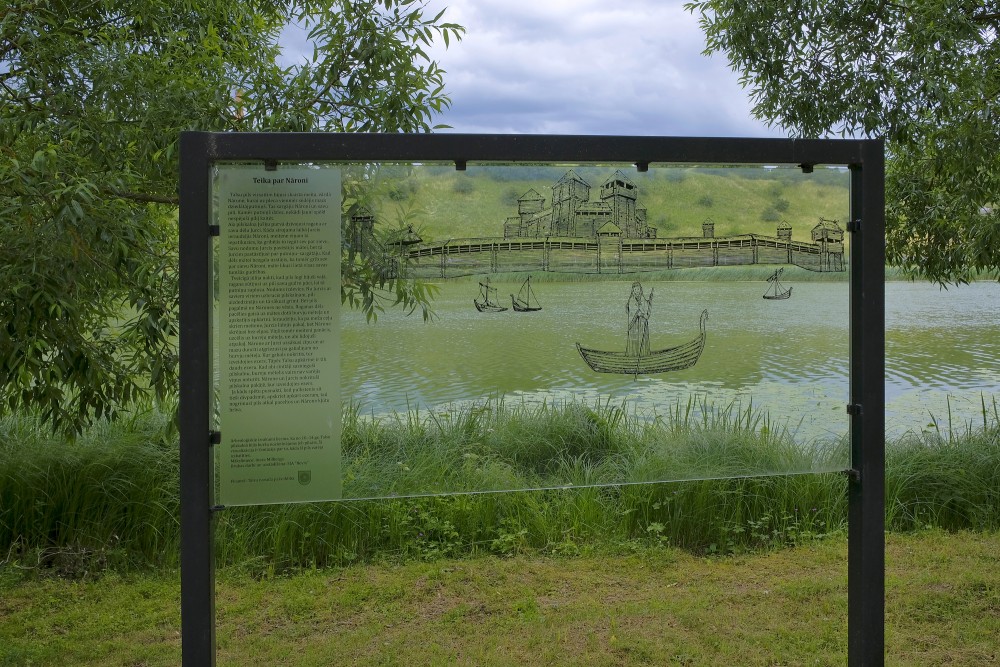 A stand on the shore of Talsu Lake