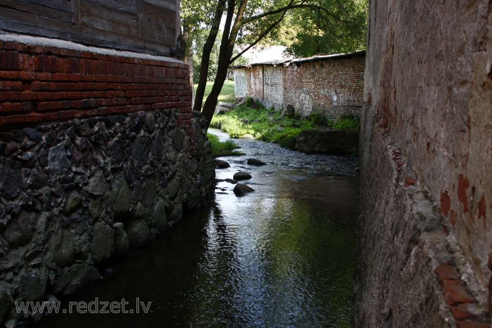 Kuldīga medieval historical centre on the banks of the Alekšupīte River