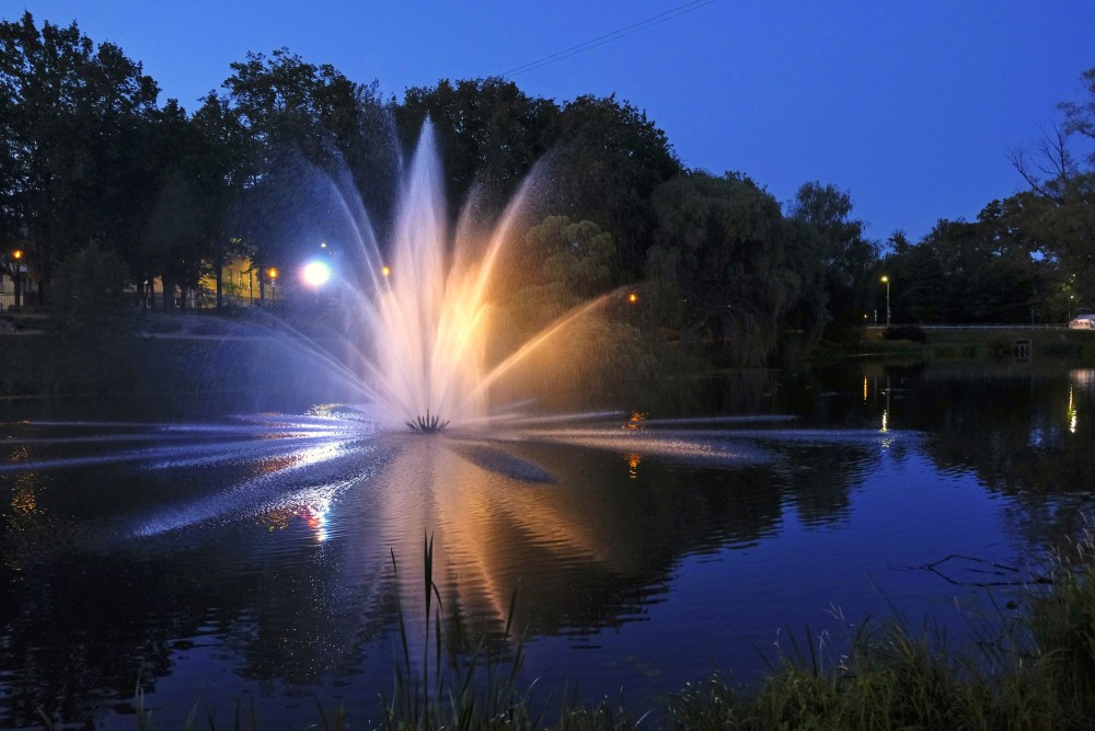 Lake Dzirnavu Fountain in Valmiera