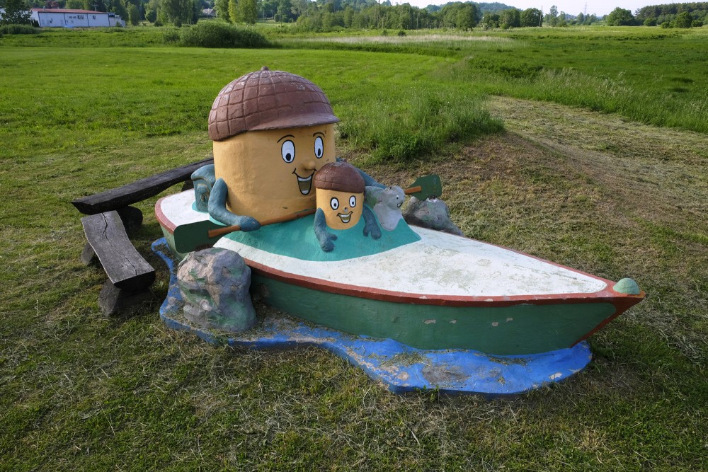 Sculpture – Acorn-kid on a Boat Trip, Kandava