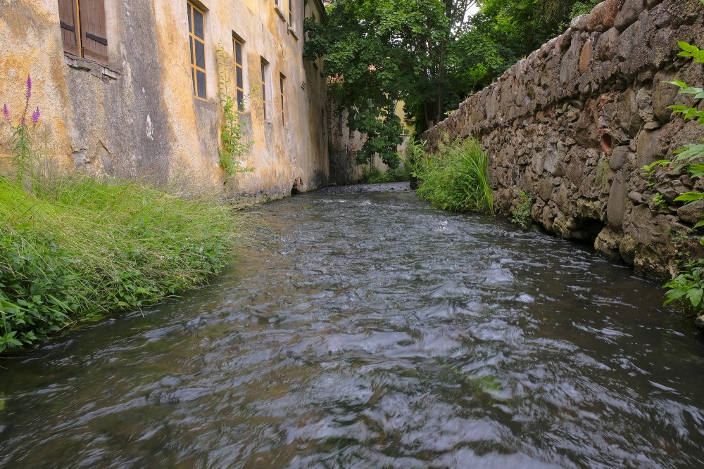 Alekšupīte River between Baznīcas and Skolas Street