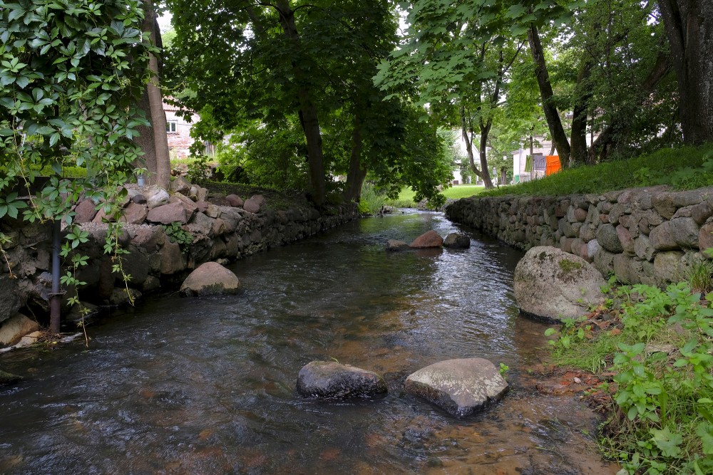 Alekšupīte River between Baznīcas and Skolas Street