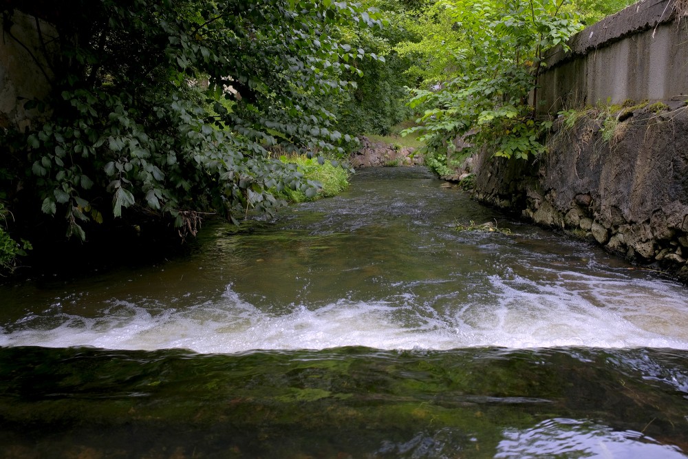 Alekšupīte River between Baznīcas and Skolas Street