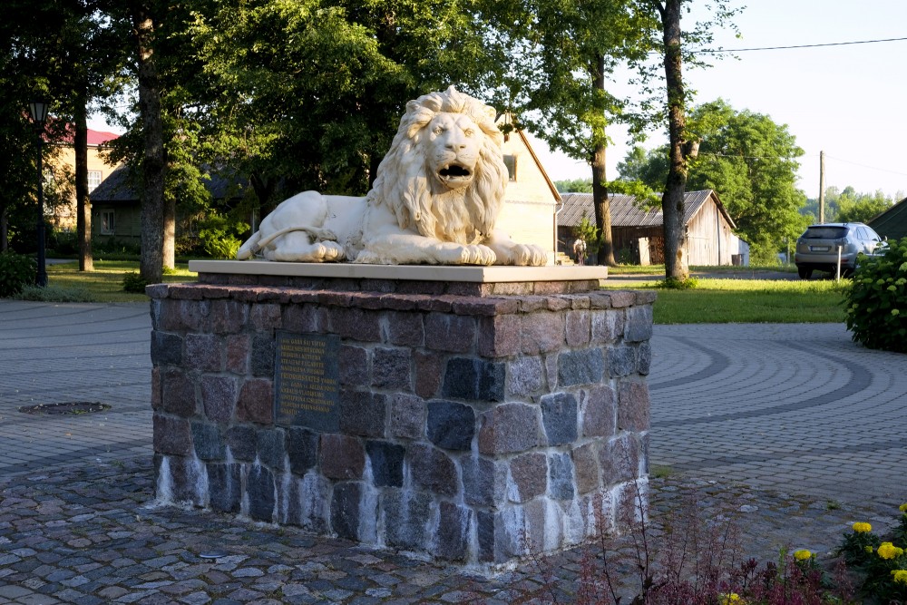 Lion Sculpture in Jaunjelgava Old Town Park