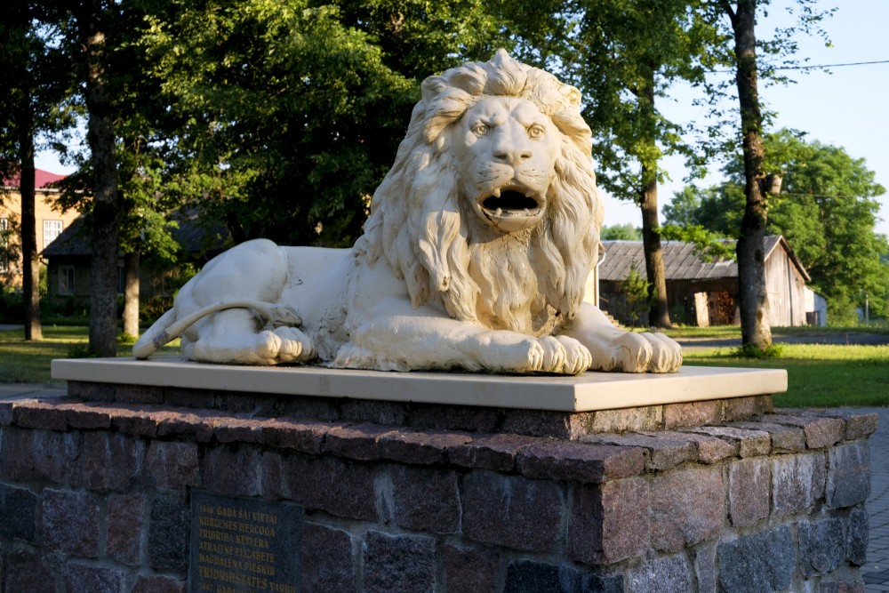 Lion Sculpture in Jaunjelgava Old Town Park