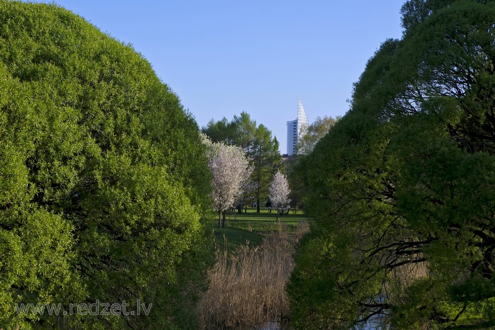 View from Victory Park to National Library of Latvia