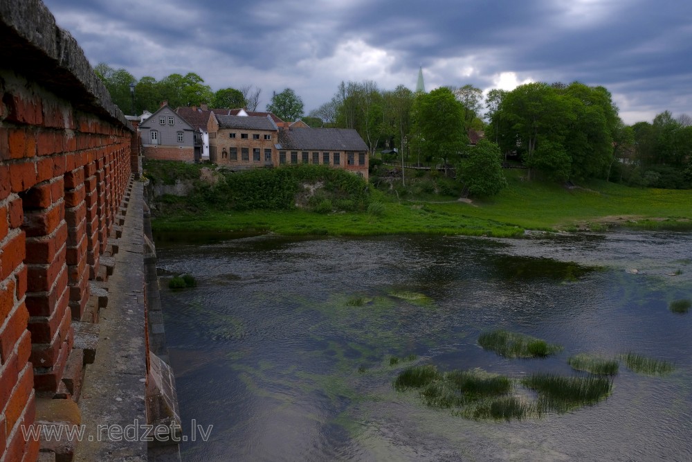 View of Kuldīga from the Brick Bridge
