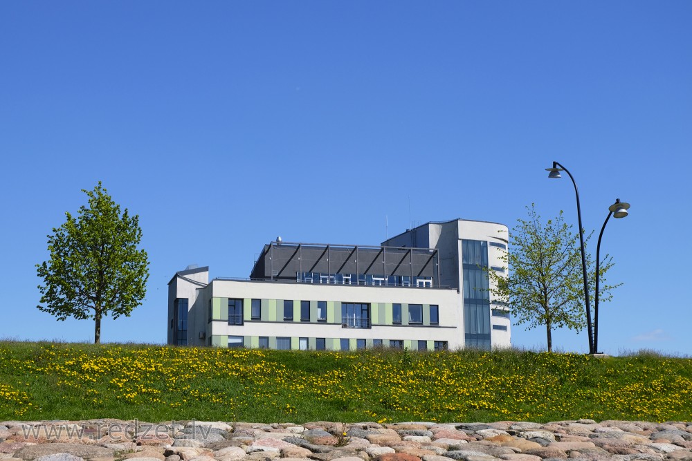 View of the Business Incubator Building from Bank of Lielupe