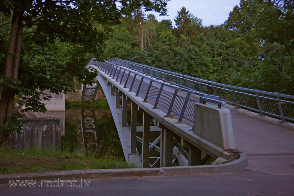 Arched Pedestrian Bridge over the Ogre River
