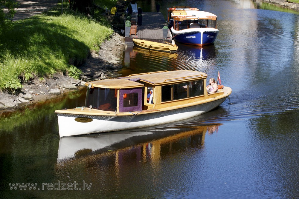 Boats in Riga City Canal