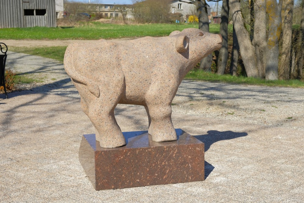 Stone sculpture "Calf", Jaunpils