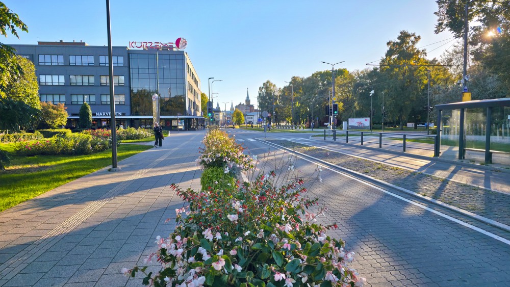 Liepājas iela ar ziedu stādījumiem