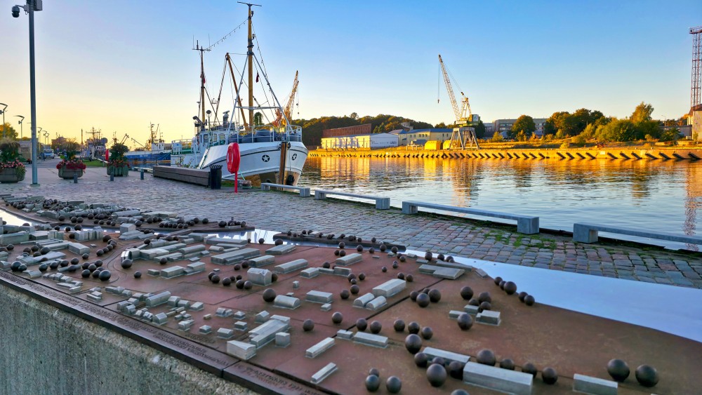 Liepaja Port Embankment with City Model and Ships