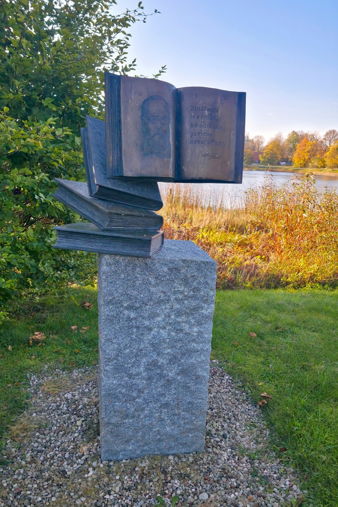 Environmental object Towards the Light in Edole with pond and autumn landscape background