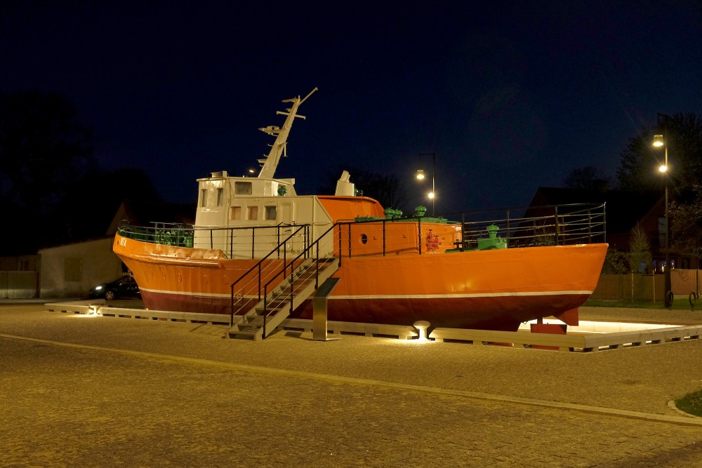 Pilot ship "Rota" In Night, Ventspils